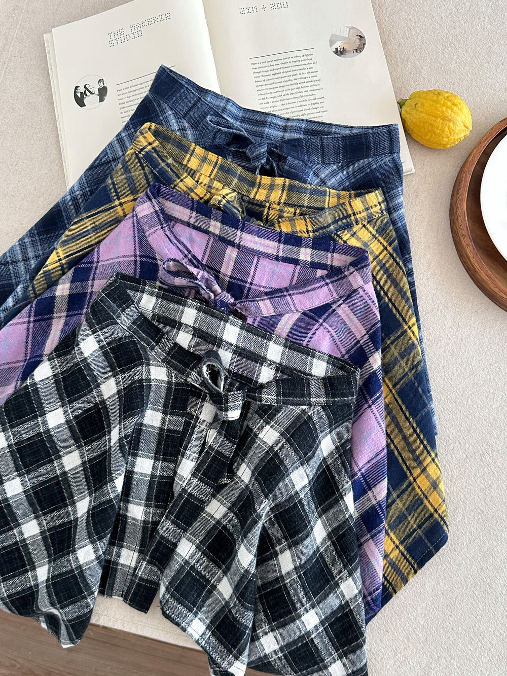 -チェックエプロンスタイル巻きスカート【mh0010769】 - mamahalo shop - スカート -  べビー服 - 子供服 - 男の子 - 女の子