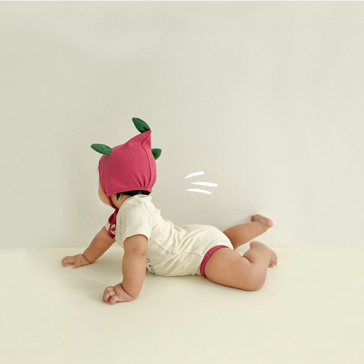Dragon Fruit Short Sleeve Romper With Hat ドラゴンフルーツ 半袖ロンパース【mh0013390】