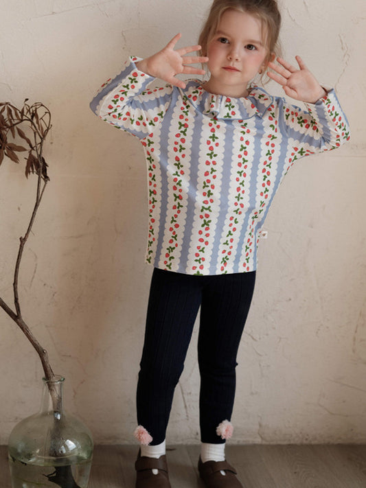 ニットレギンス ラッフル ポンポン付き キッズ 女の子 ボトムス【mh0011569】