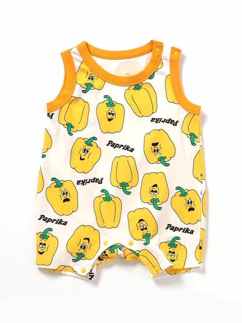 Vegetable Print Sleeveless Romper ベジタブル ノースリーブロンパース【mh0013361】