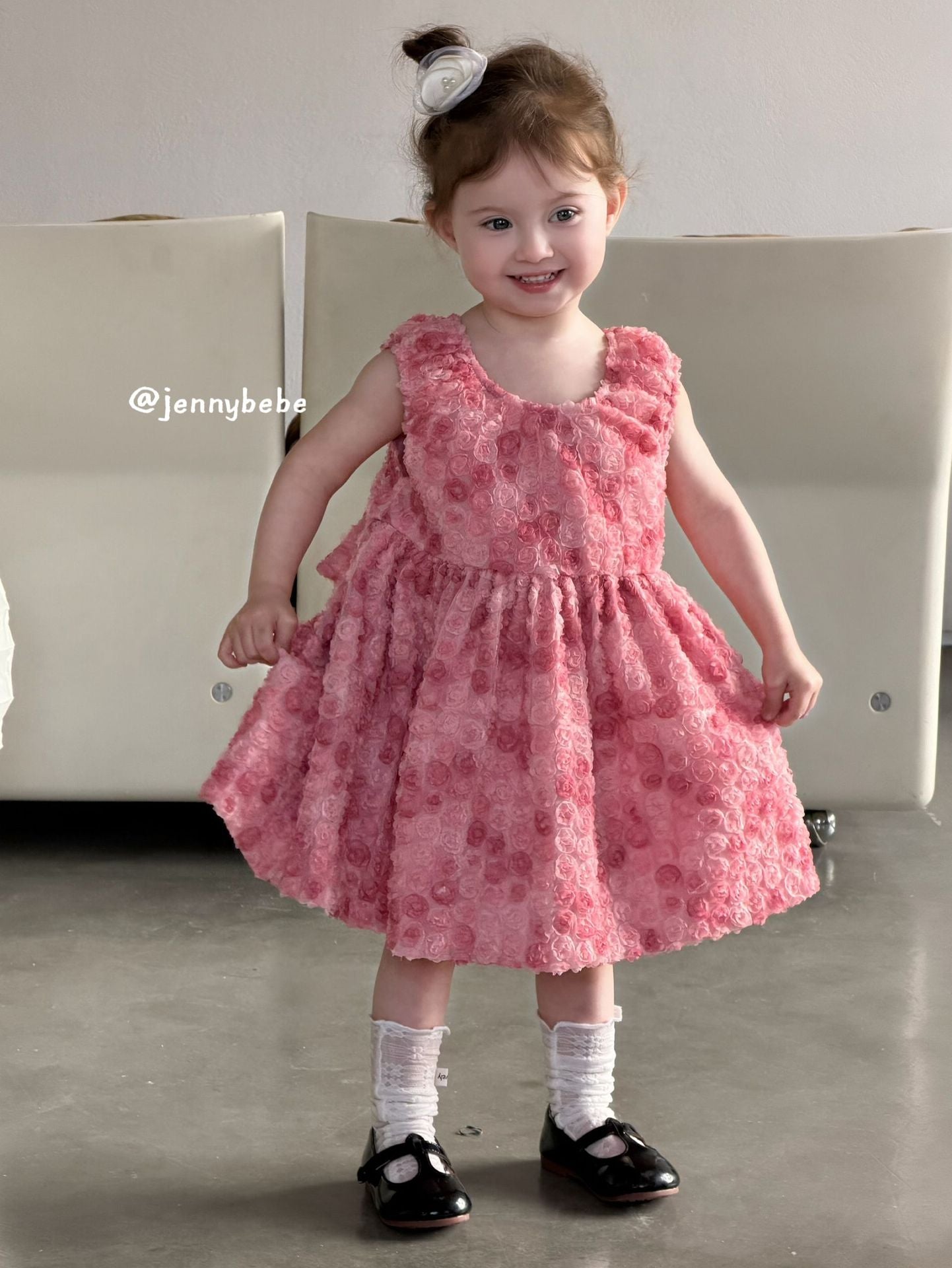 Rose Mesh Sleeveless Princess Dress 立体 ローズ チュール ワンピース【mh0012544】