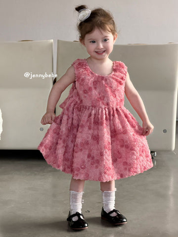 Rose Mesh Sleeveless Princess Dress 立体 ローズ チュール ワンピース【mh0012544】