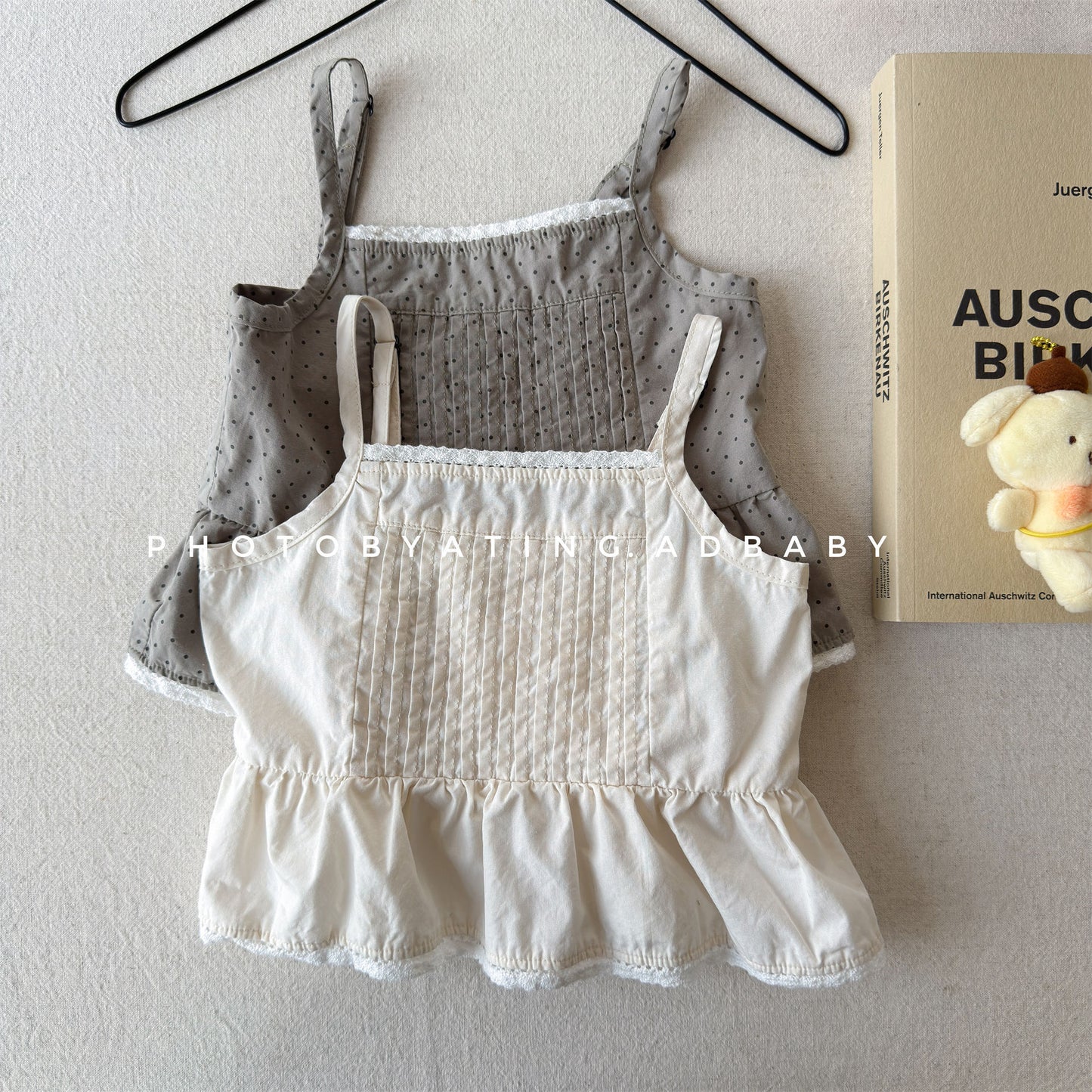 Sleeveless Pin-tuck Lace Cami ドット ノースリーブキャミソール【mh0013450】