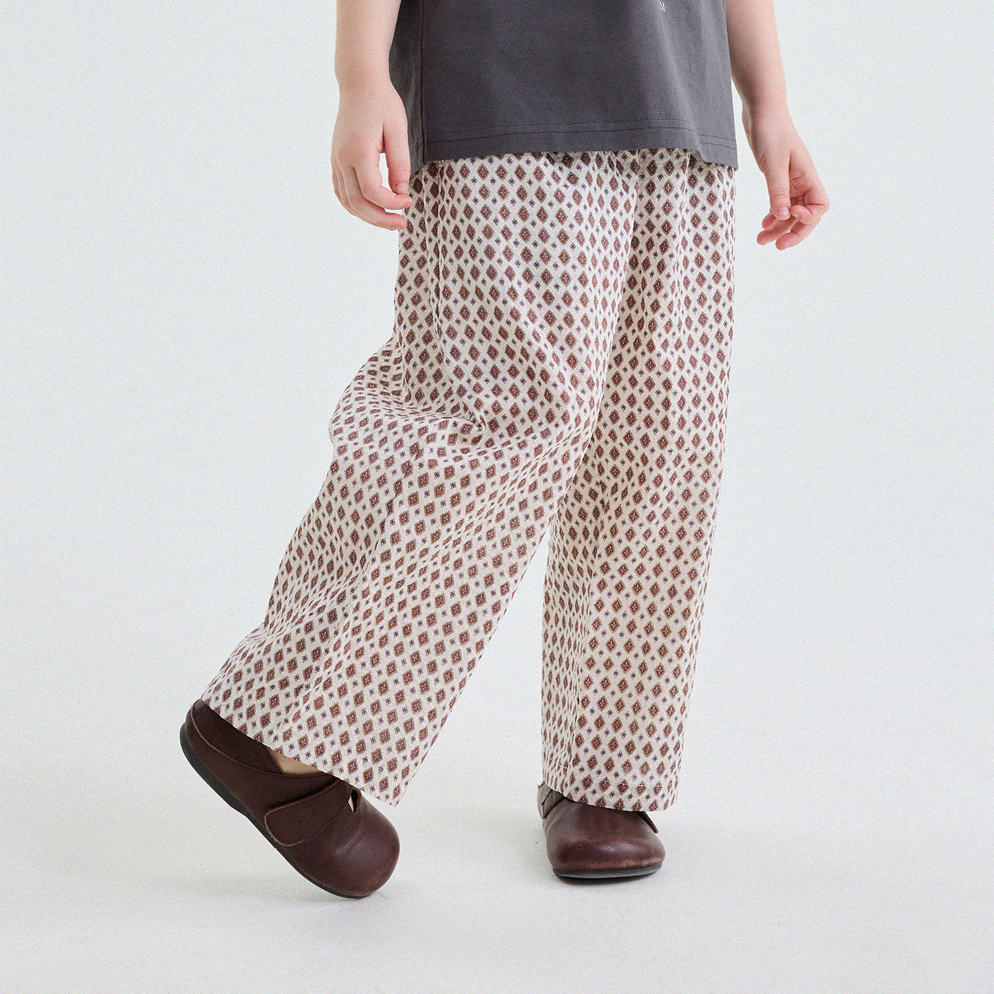 Floral Print Cotton Long Pants ドット柄 ロングパンツ【mh0013169】