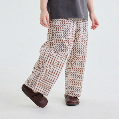 Floral Print Cotton Long Pants ドット柄 ロングパンツ【mh0013169】