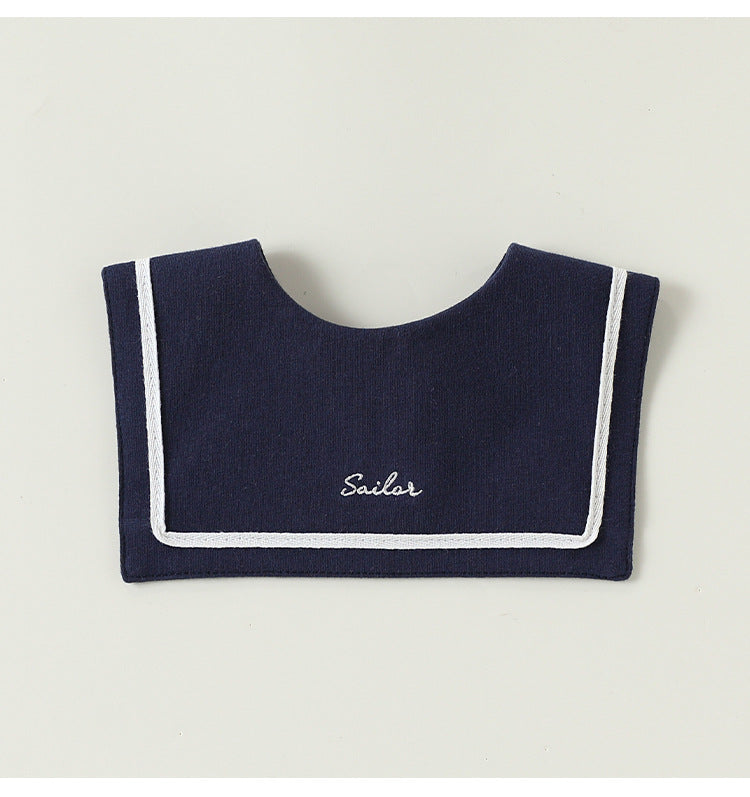 Embroidered Sailor Collar Bib セーラー スタイ つけ襟【mh0013498】