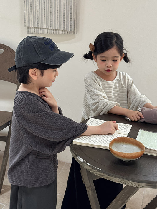 Kids' Striped Raglan Long-Sleeve T-Shirt   【mh0014785】