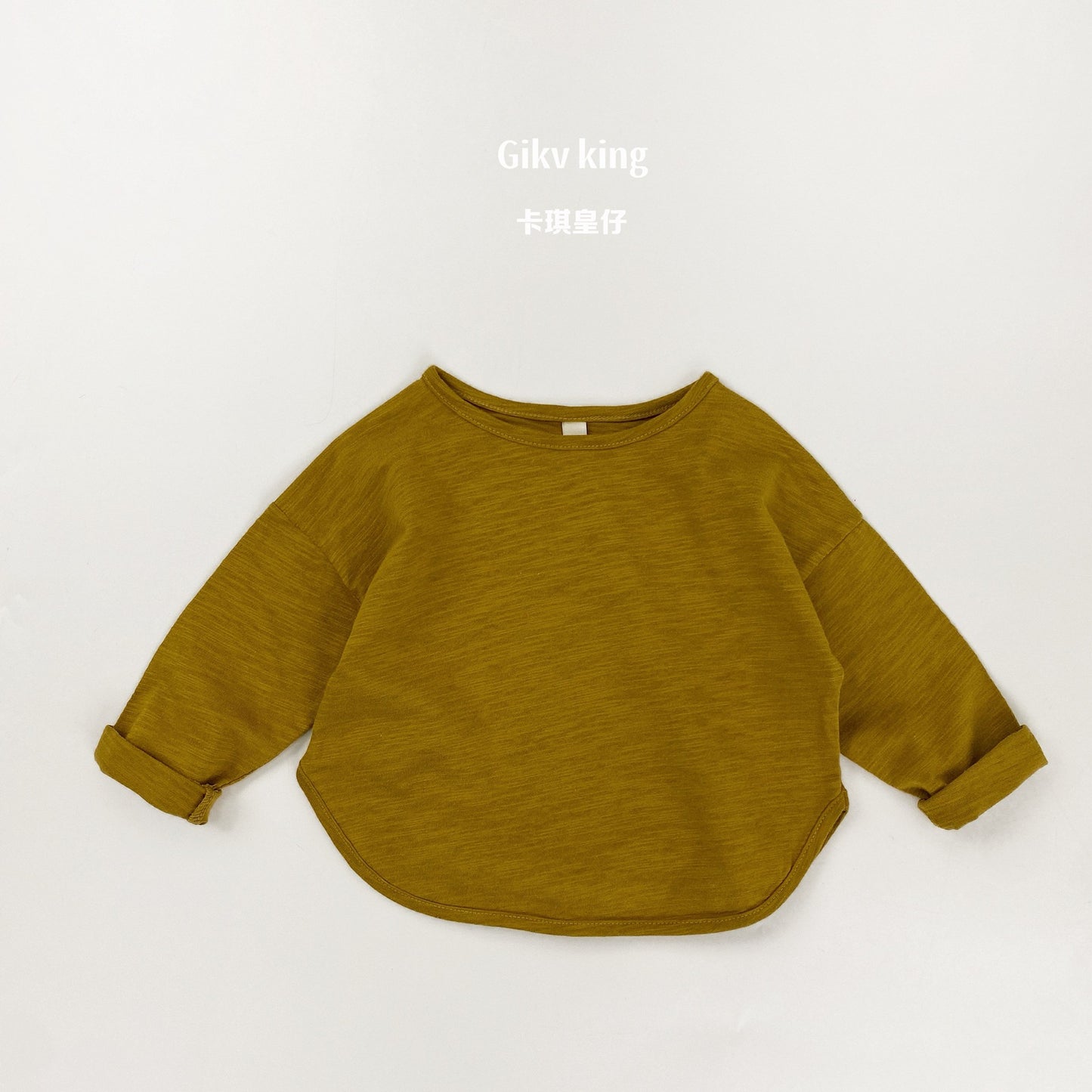Bamboo Cotton Long Sleeve Crew Neck Top 【mh0012559】