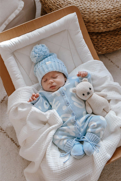 長袖ニットロンパース 幾何学模様 ジャカードニット ジャンプスーツ【mh0011855】