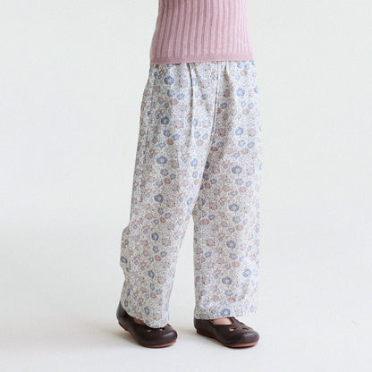 Floral Print Cotton Long Pants ドット柄 ロングパンツ【mh0013169】