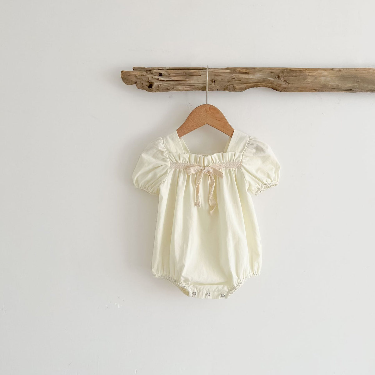 Baby Floral Solid Ribbon Short/Long Sleeve Romper [mh0000723]