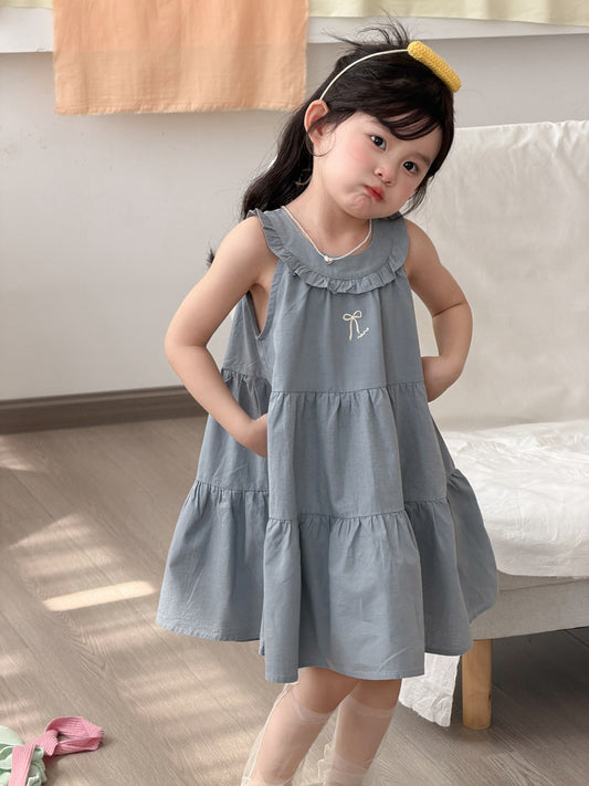Sleeveless Cotton Ribbon Dress [mh0012751]