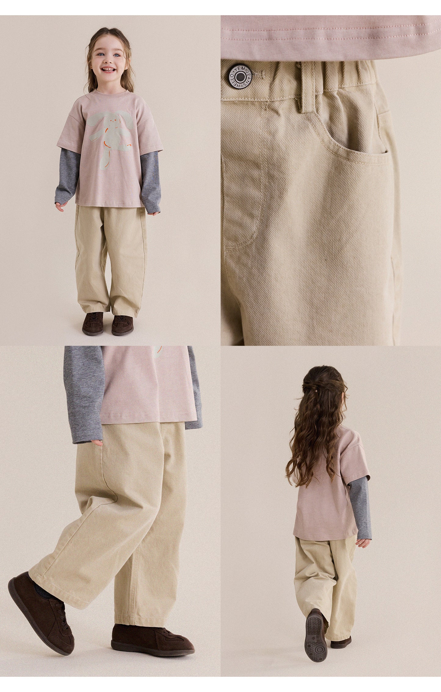 Kids' / Junior Wide-Leg Straight Pants [mh0013979]
