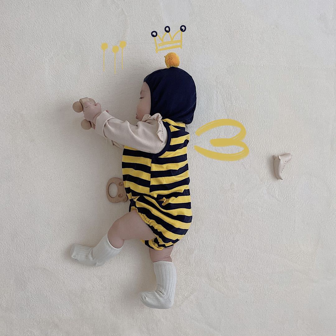Little Bee Costume Sleeveless Romper With Hat Set ハチ ロンパース コスチューム【mh0013358】