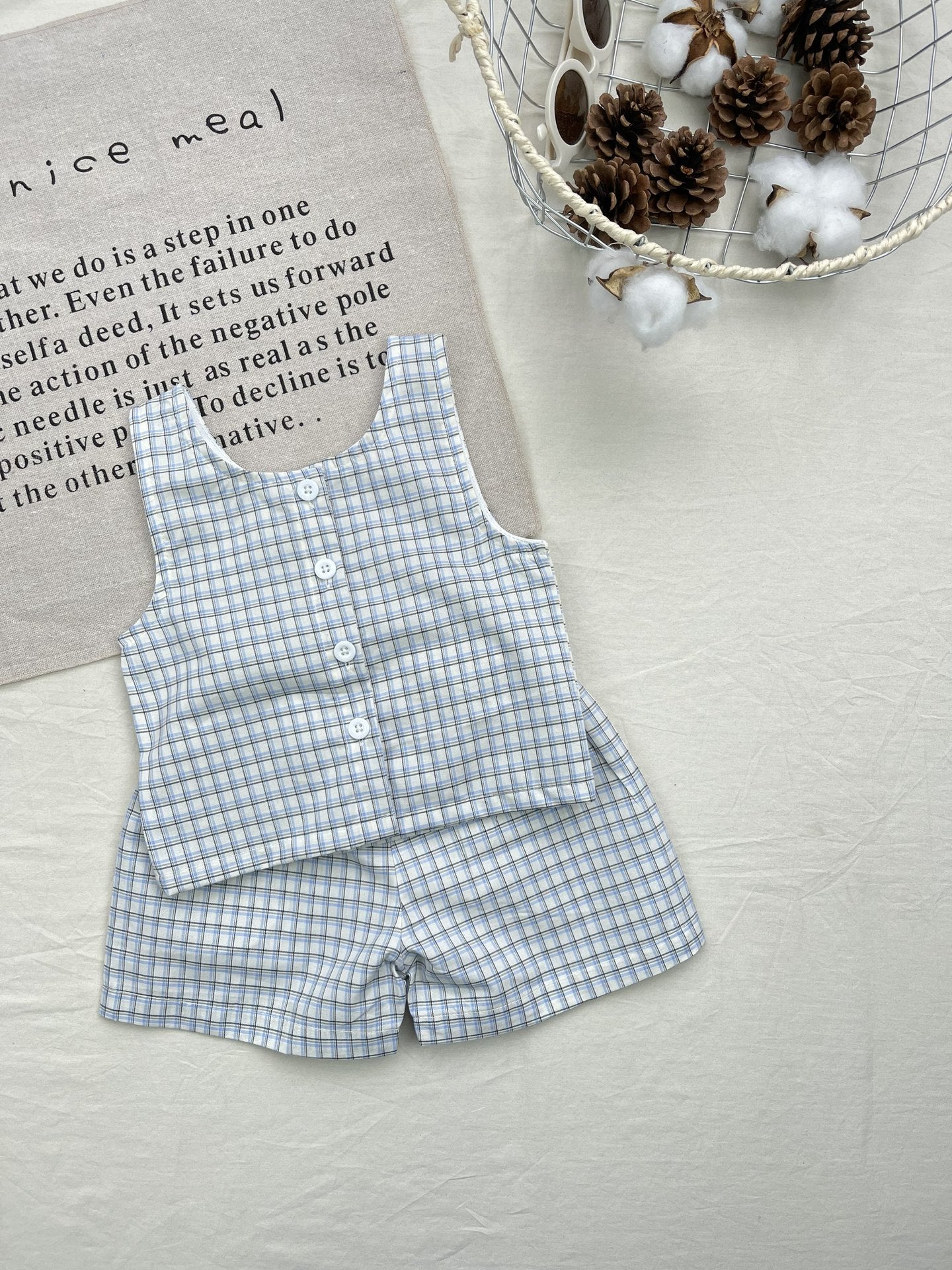 Plaid Tank Top Shorts Set【mh0013280】