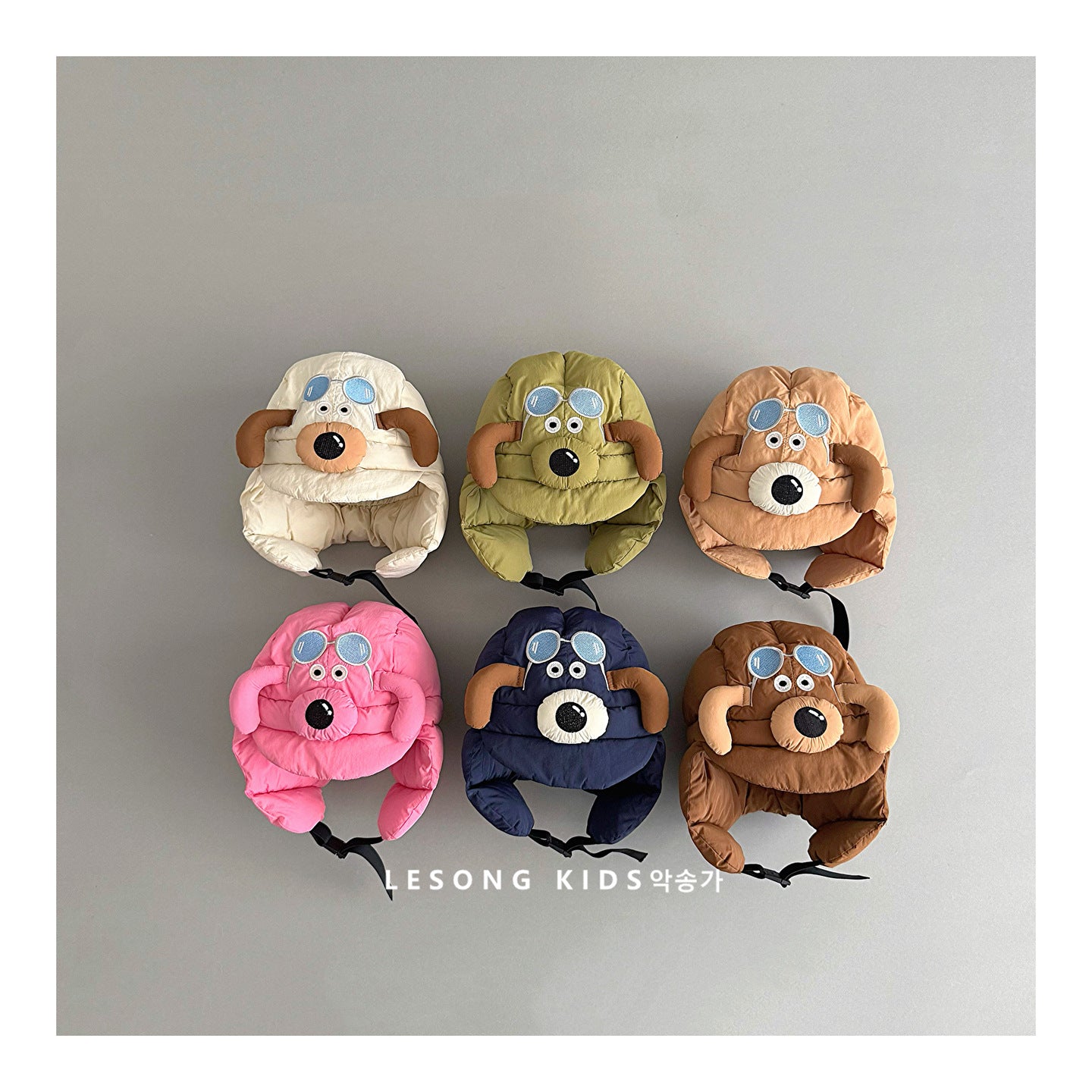 キッズ帽子 犬 ドッグ アップリケ 耳当て付き フライトキャップ【mh0011832】