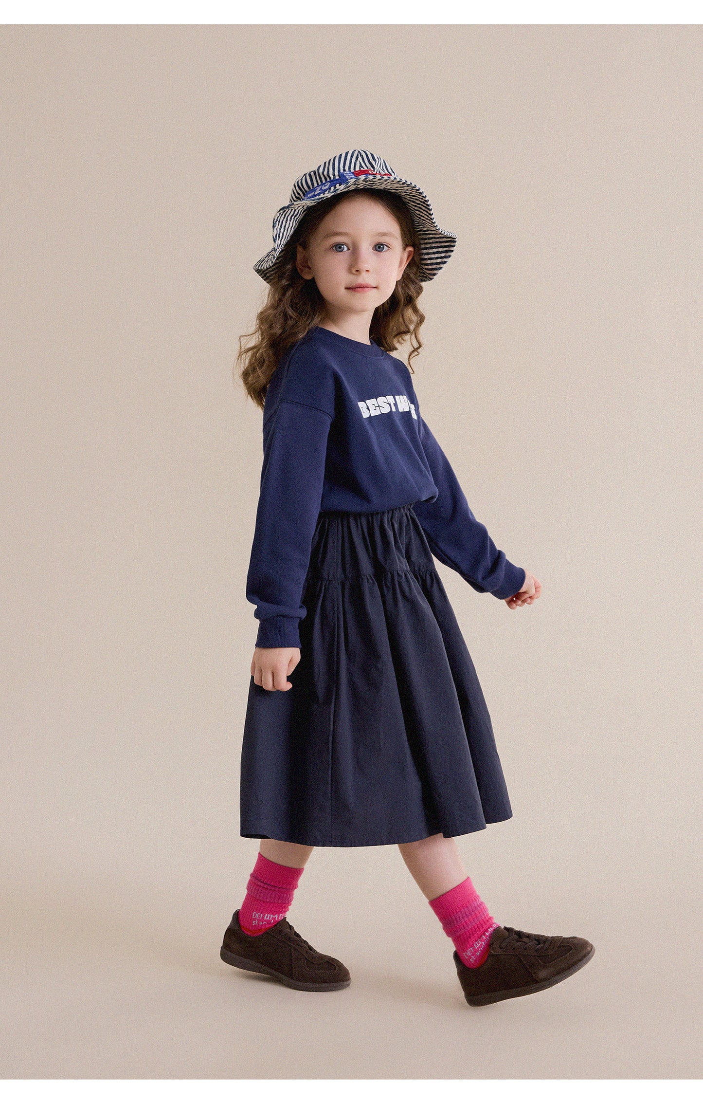 Kids' Junior Printed Docking Long-Sleeve Dress