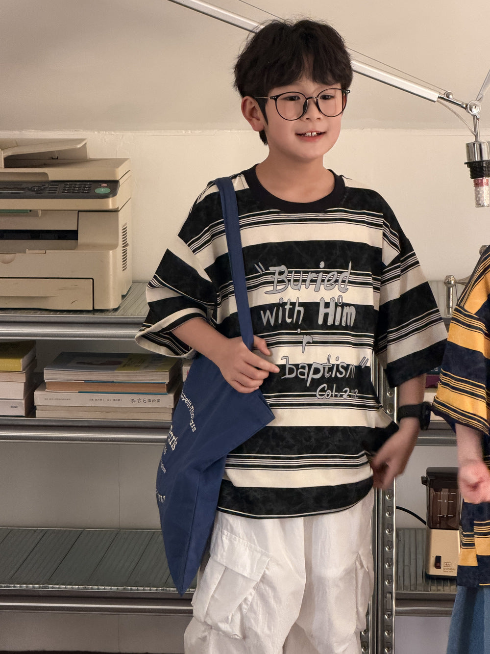 Striped Cotton Short Sleeve T-shirt [mh0012522]