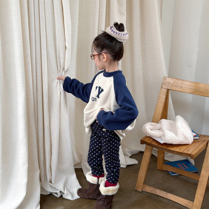 裏起毛リブレギンスパンツ 星スタープリント デイリーパンツ【mh0011908】