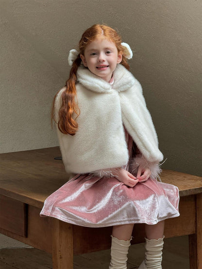 Boa cape, fur bolero, eco-fur party poncho [mh0011753]