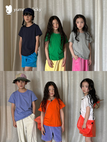 yummy&rocky | Cotton Raw Edge T-shirt コットン 半袖Tシャツ【mh0020174】