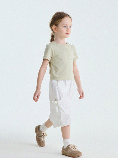 Ribbon Detail Cropped Pants リボン ハーフパンツ【mh0013179】