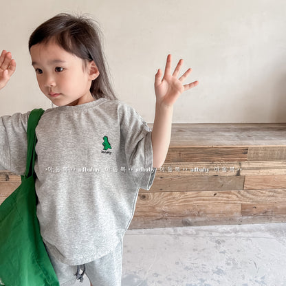 Kids Dinosaur One-Point Short-Sleeve T-Shirt & Shorts Set [mh0000881]