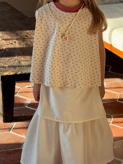 -花柄プリントノースリーブブラウス【mh0010244】 - mamahalo shop - タンクトップ・キャミソール・ノースリーブトップス -  べビー服 - 子供服 - 男の子 - 女の子