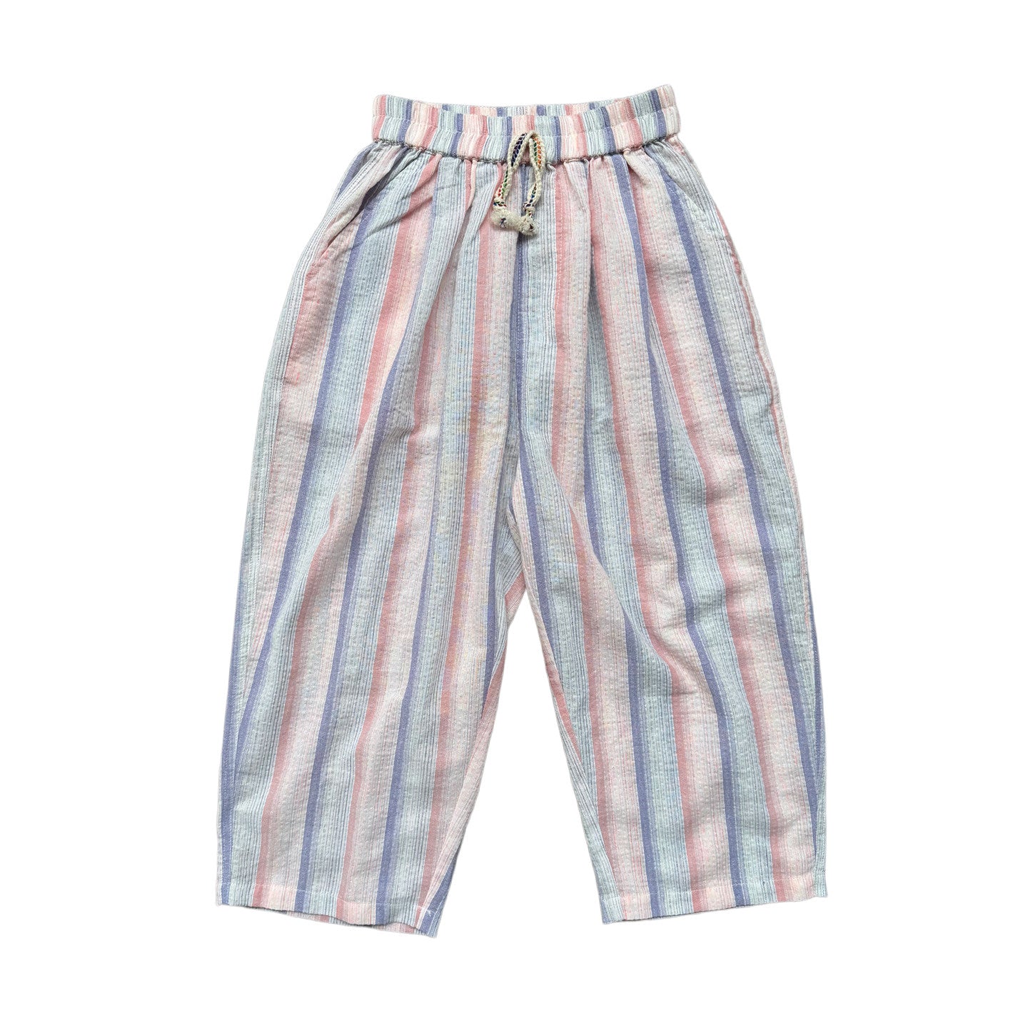 Geometric Striped Linen Casual Balloon Long Pants ストライプ ロングパンツ【mh0013622】