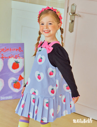 -いちごプリント長袖トップス/フリルレギンス/フリルワンピース/ノースリーブプリーツワンピース【mh0010988】 - mamahalo shop - ノースリーブワンピース -  べビー服 - 子供服 - 男の子 - 女の子