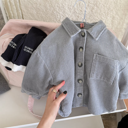 -コーデュロイシャツジャケット シャツコート【mh0010804】 - mamahalo shop - 長袖シャツ・ブラウス -  べビー服 - 子供服 - 男の子 - 女の子