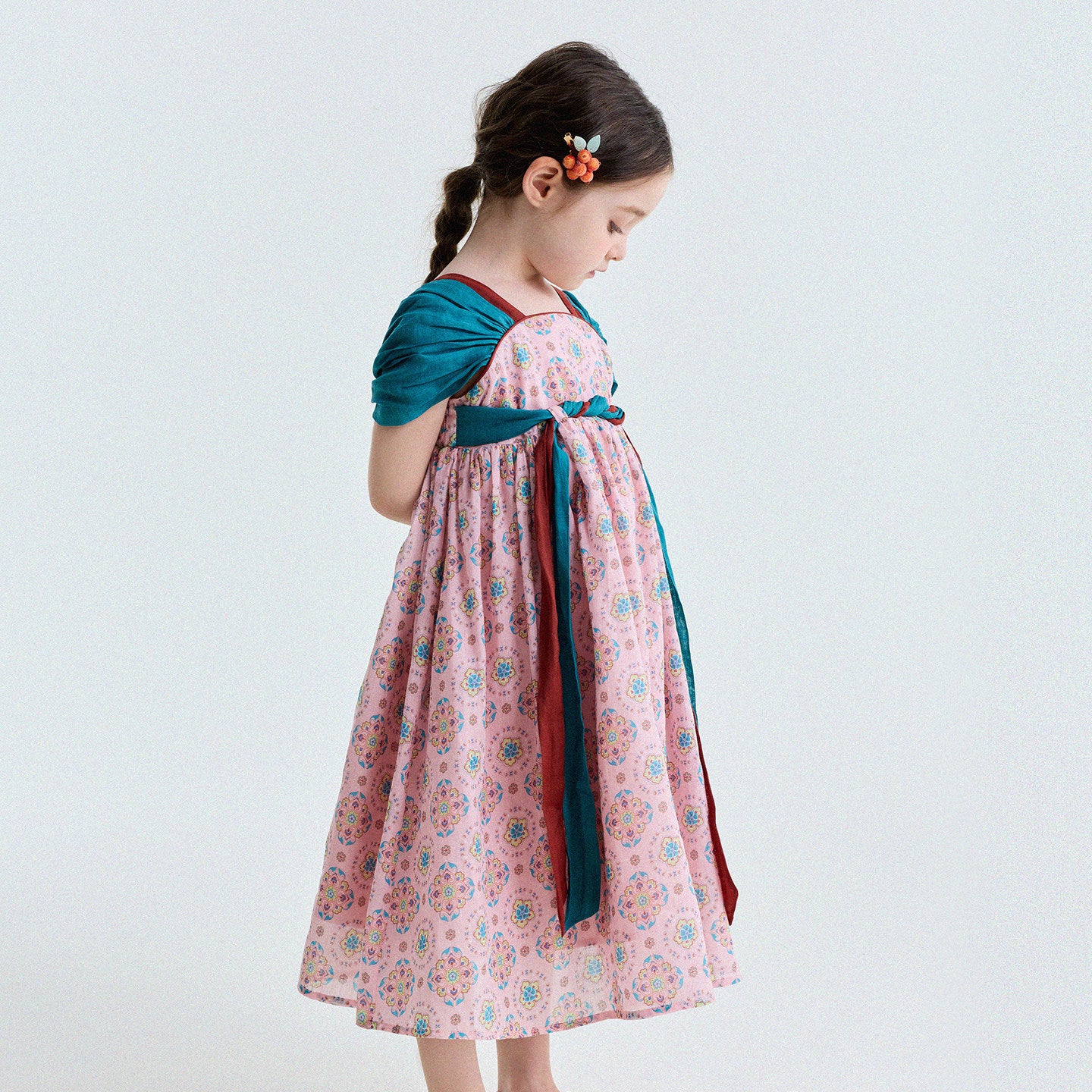 Ethnic Floral Print Dress オリエンタル調 プリントワンピース【mh0013172】