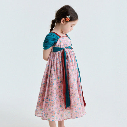 Ethnic Floral Print Dress オリエンタル調 プリントワンピース【mh0013172】