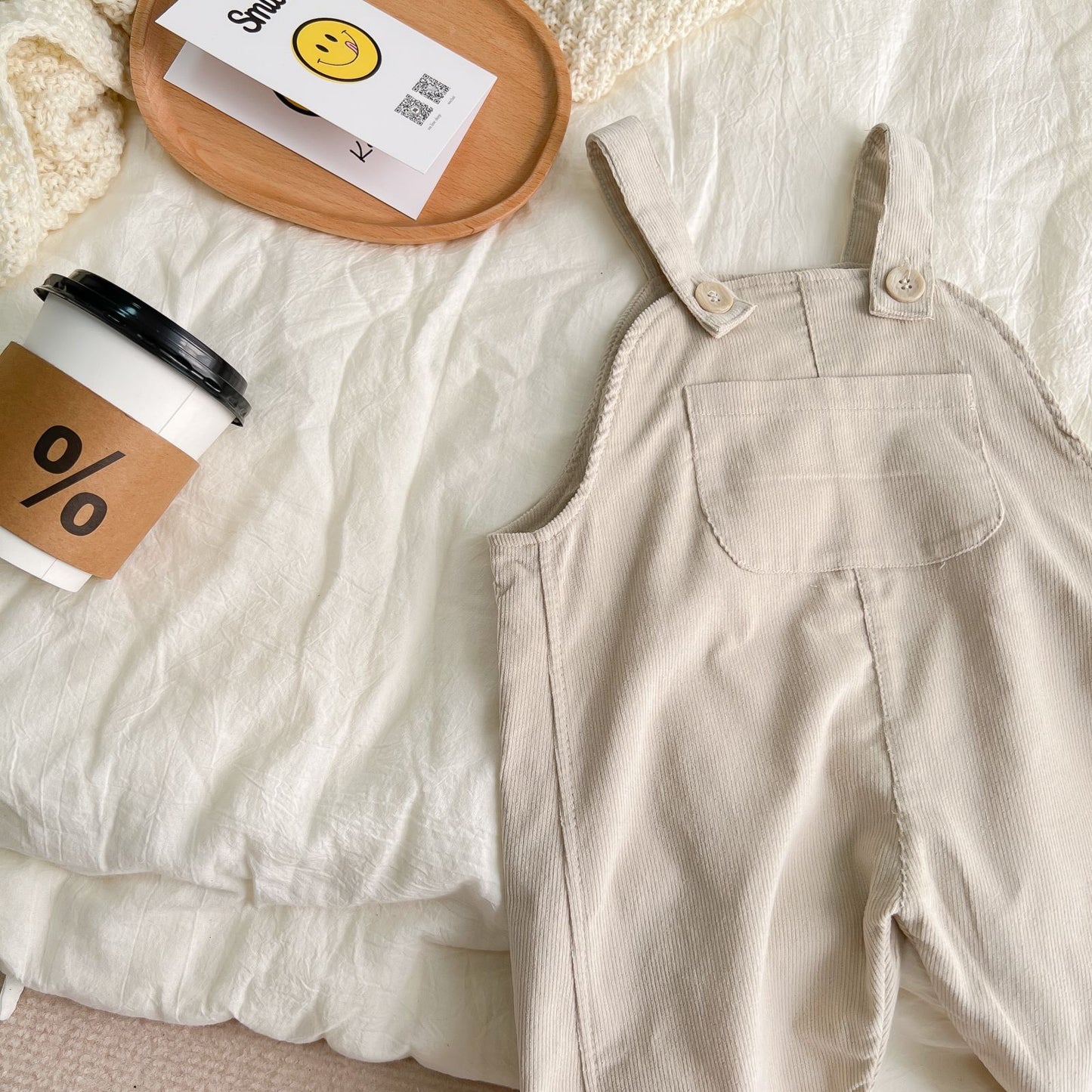 Baby Corduroy Check Pocket Overalls [mh0000591]
