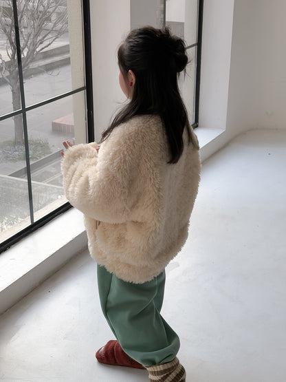 フリースダッフルジャケット ファーフリース トグルボタン アウター【mh0011865】