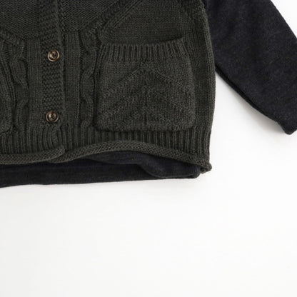 ウールベスト 前あき ニット シンプル Vネック【mh0011779】