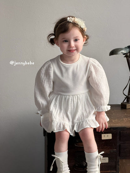 Gauze Puff Sleeve Romper ガーゼ パフスリーブ ロンパース【mh0012527】