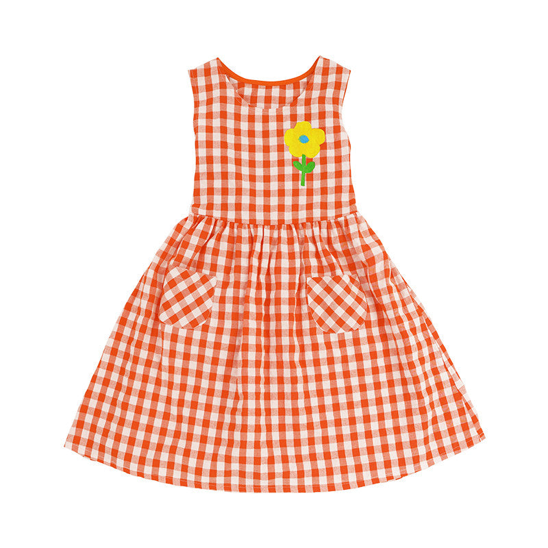 Gingham Plaid Vest Dress チェック ノースリーブワンピース【mh0013212】