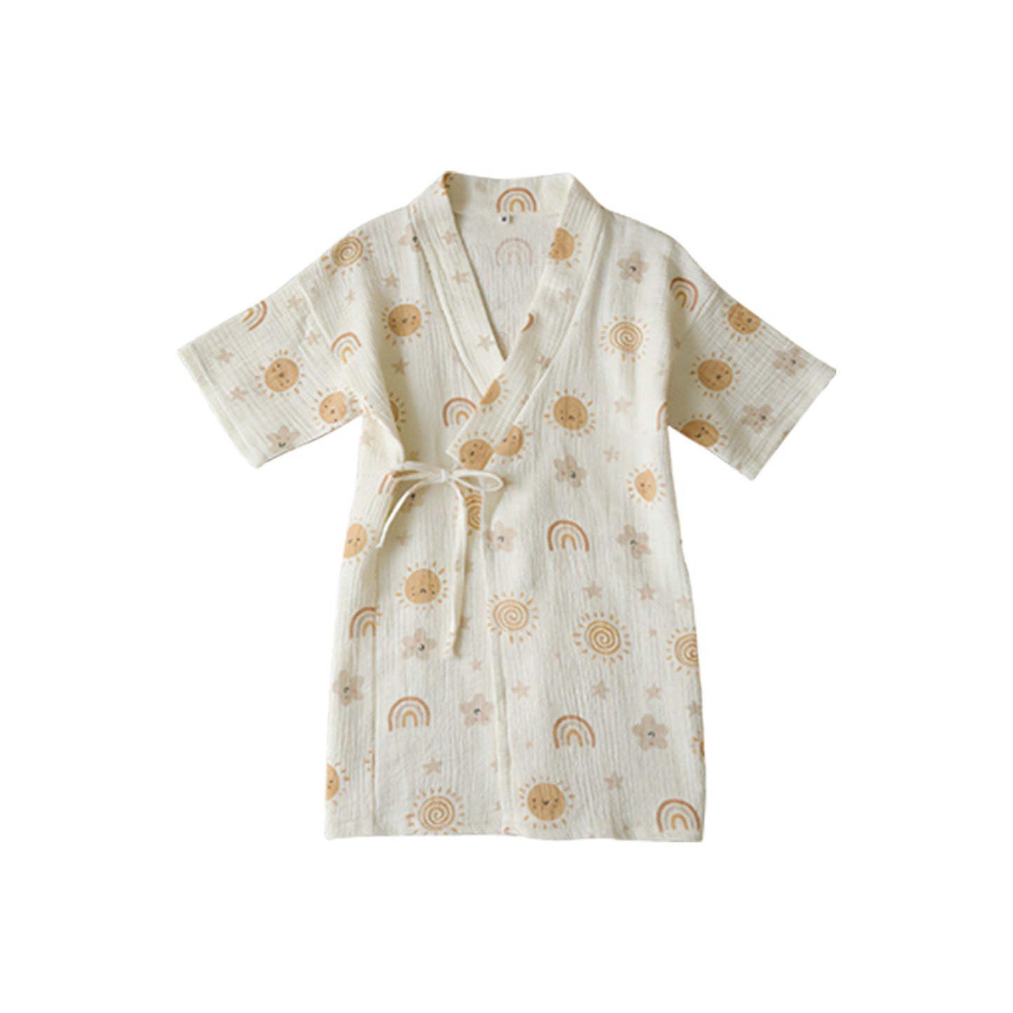 Printed Cotton Gauze Yukata Bathrobe [mh0012598]