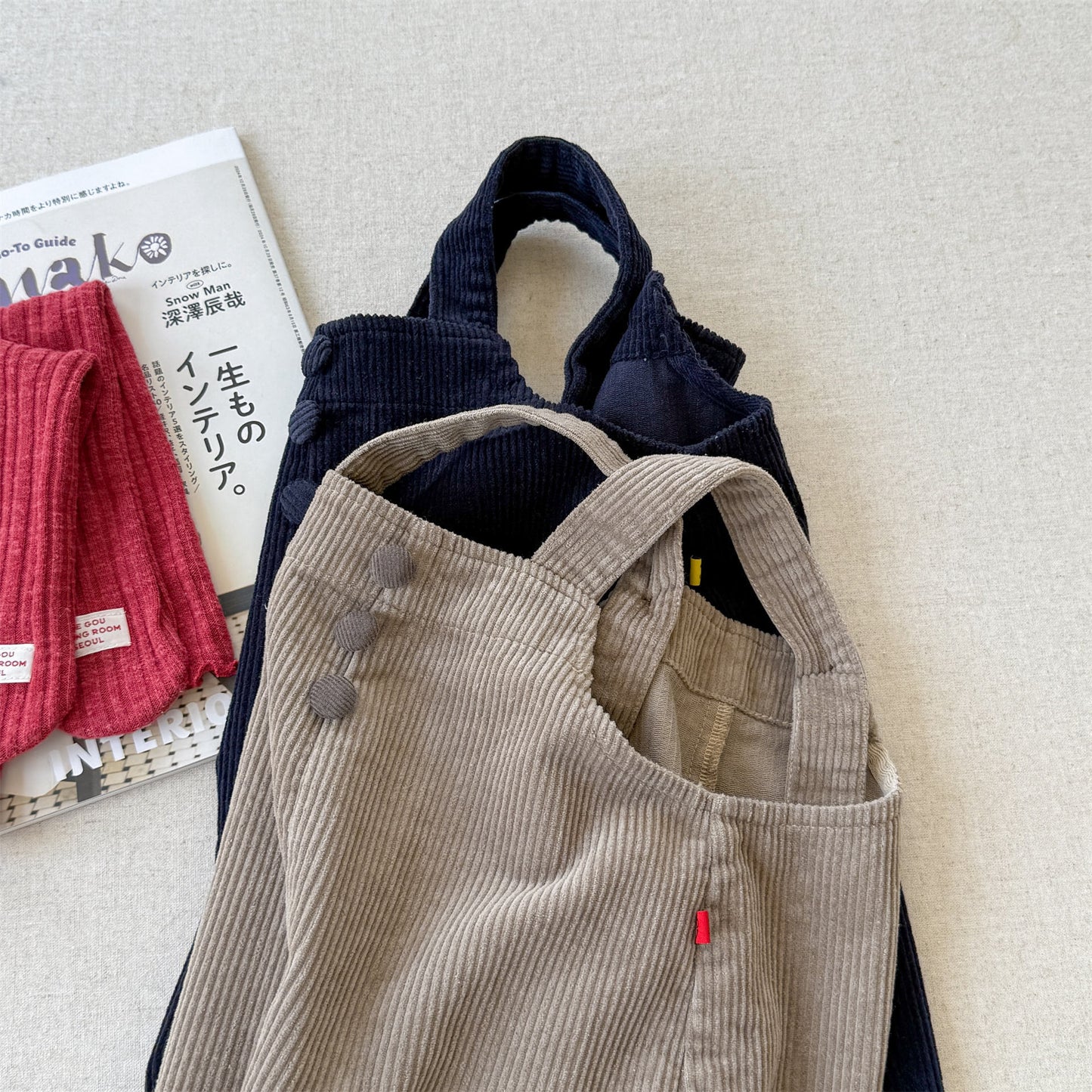 -コーデュロイオーバーオール サロペット ワイドパンツ【mh0010811】 - mamahalo shop - オーバーオール -  べビー服 - 子供服 - 男の子 - 女の子