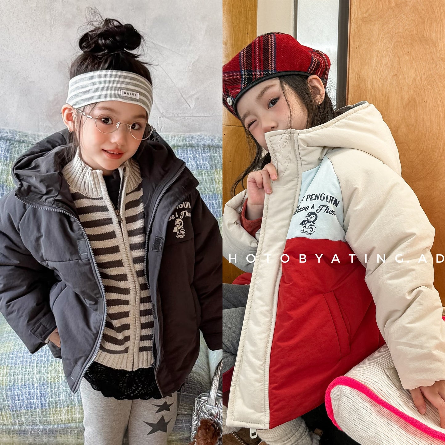 中綿ダウンジャケット パッチワーク アウター コート【mh0011900】