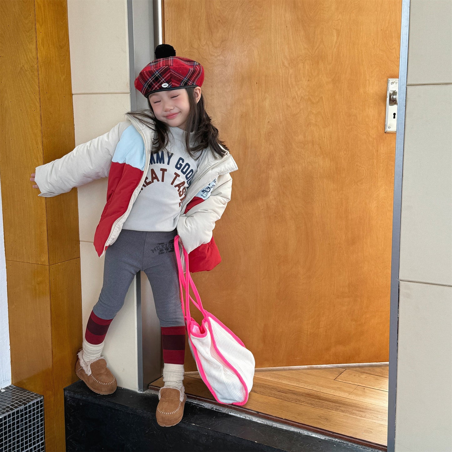 中綿ダウンジャケット パッチワーク アウター コート【mh0011900】