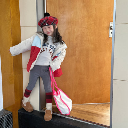 中綿ダウンジャケット パッチワーク アウター コート【mh0011900】