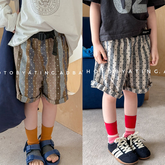 Belted Striped Shorts [mh0013226]