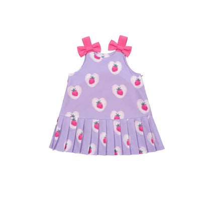 -いちごプリント長袖トップス/フリルレギンス/フリルワンピース/ノースリーブプリーツワンピース【mh0010988】 - mamahalo shop - ノースリーブワンピース -  べビー服 - 子供服 - 男の子 - 女の子