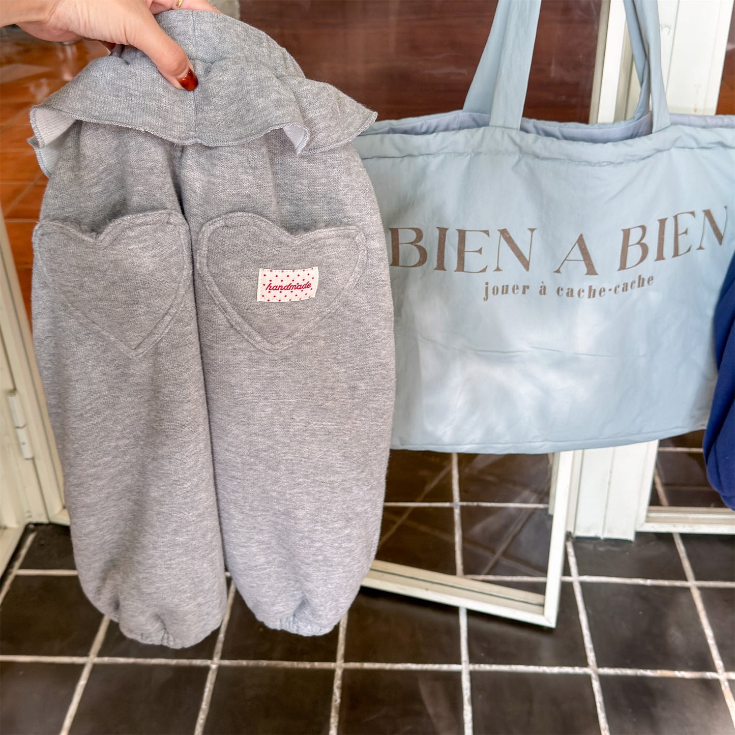 ハートポケットスウェットパンツ ジョガーパンツ 裏起毛【mh0011925】