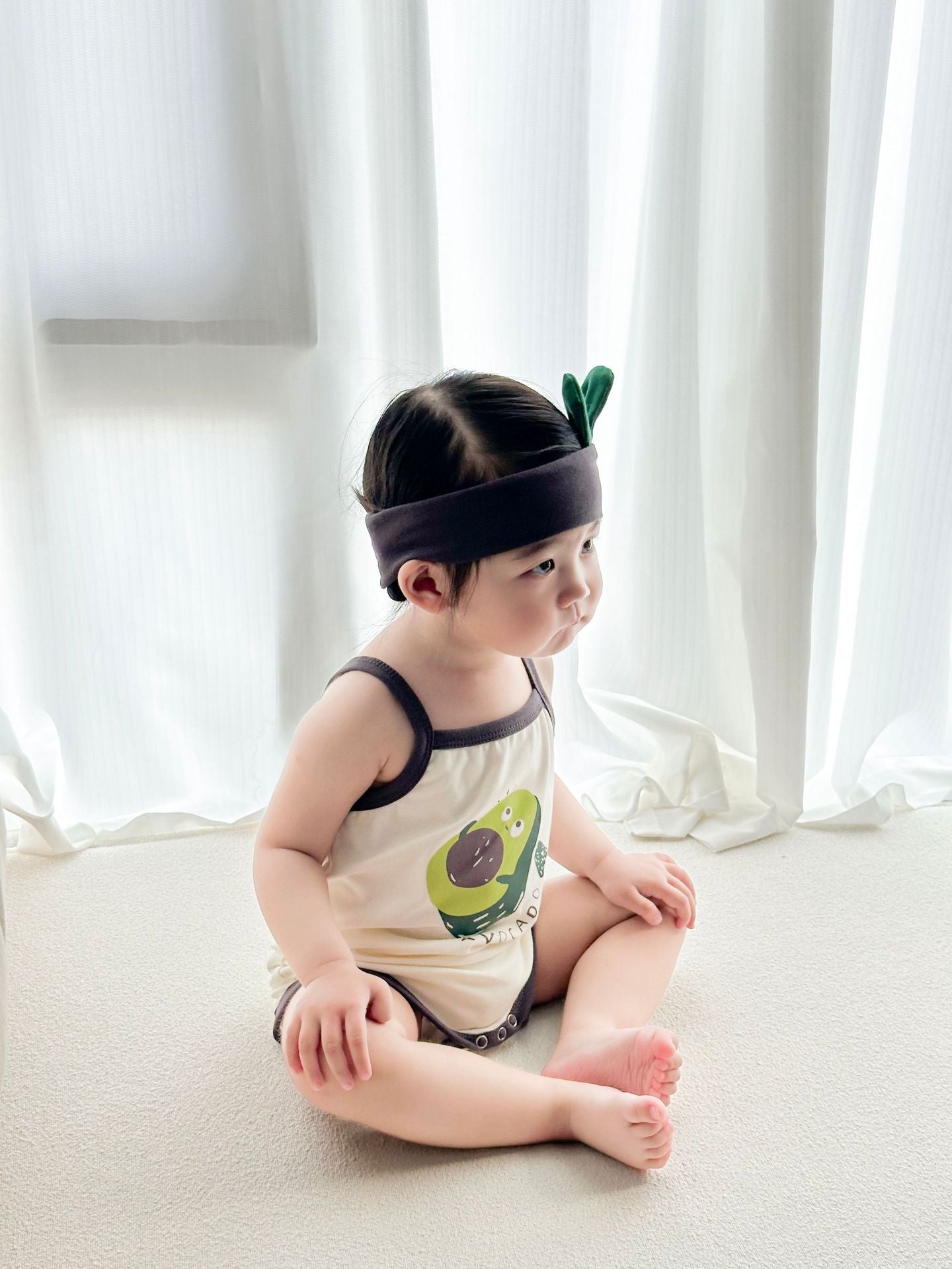 Sleeveless Avocado Cotton Cami Romper アボカド キャミソールロンパース【mh0013383】