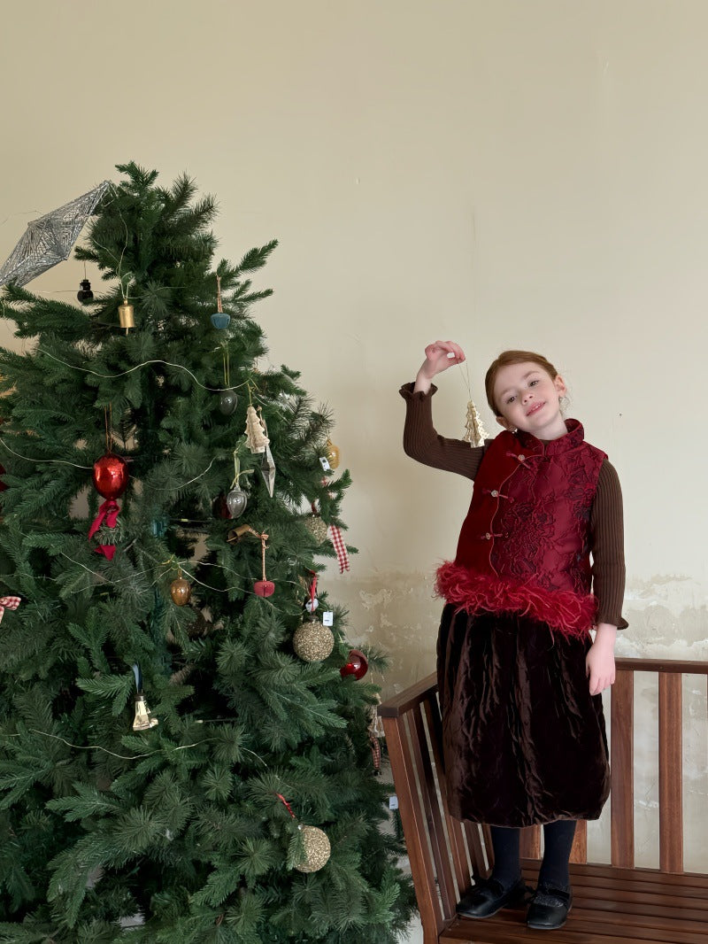 キルトスカート キルティング ビーズ刺繍【mh0011883】