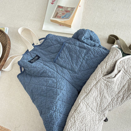 キルトサロペットオーバーオール 防寒 サスペンダーパンツ【mh0011910】