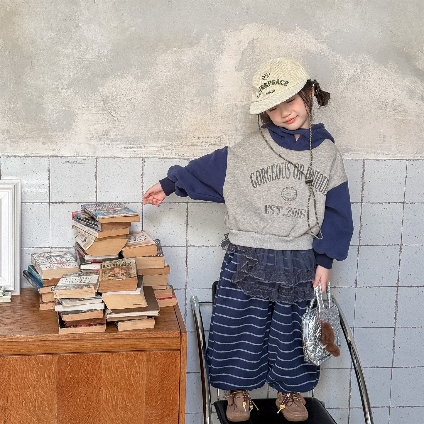 フーディスウェットトレーナー フード付き ロゴプリント パッチワーク【mh0011909】